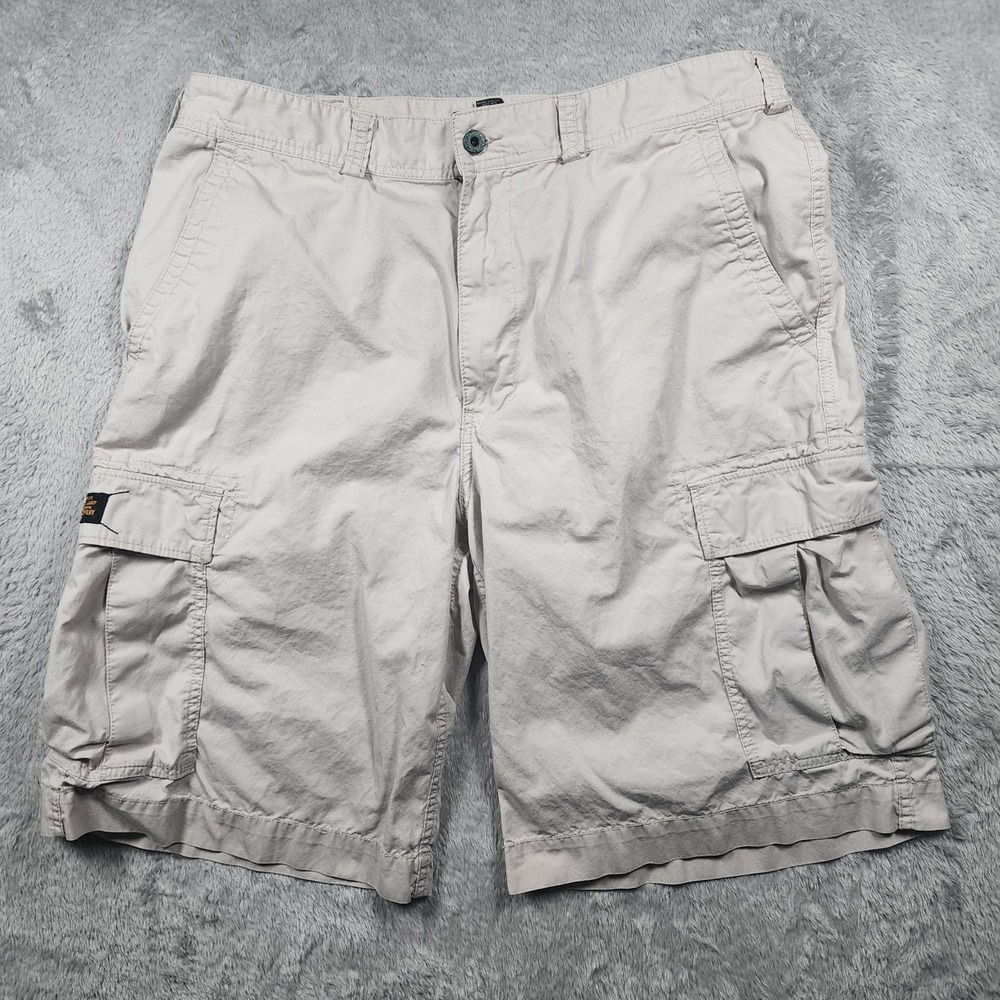 Polo Jeans Company Shorts Men 38 Beige Cargo Canvas Military Surplus Army Summer